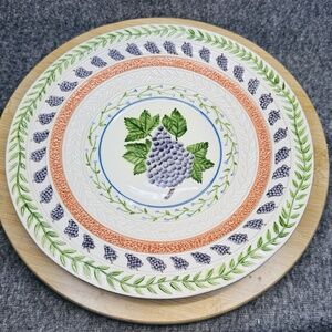 Strata Group Fresh N‎ Fruity Ceramic Hand Painted Salad Plate Grape Pattern